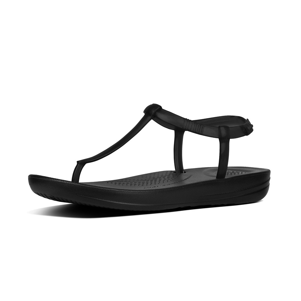 Fitflop Womens Sandals Black - Iqushion Splash Pearlised Back-strap - BQ5947106